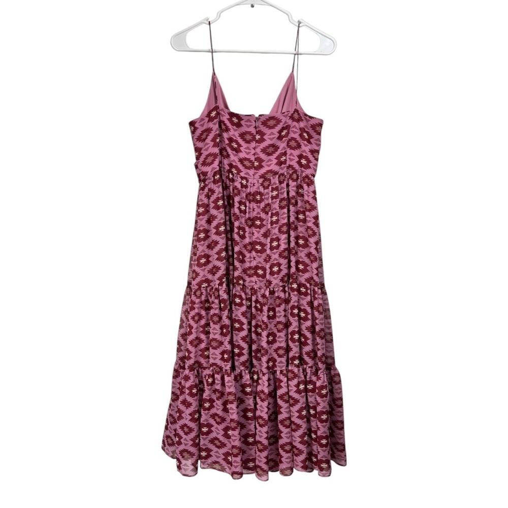 NWT Sachin & Babi Size 6 Aztec Motif Dalia Midi Dress Pink Burgundy & Ecru - Picture 3 of 7